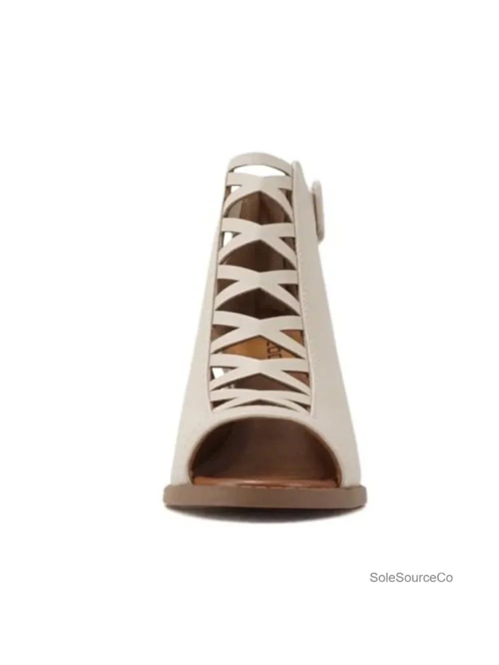 Crisscross Strap Back Zipper High Heel Sandal with Ankle Strap